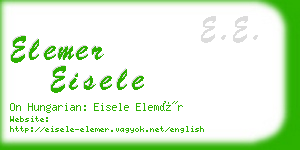 elemer eisele business card